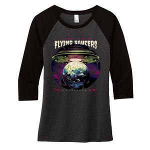 Flying Saucers Women's Tri-Blend 3/4-Sleeve Raglan Shirt