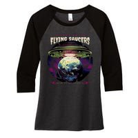 Flying Saucers Women's Tri-Blend 3/4-Sleeve Raglan Shirt