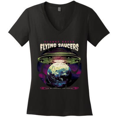 Flying Saucers Women's V-Neck T-Shirt