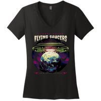 Flying Saucers Women's V-Neck T-Shirt