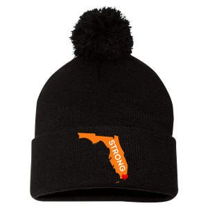 Florida Strong For Floridians And Those That Love Fl Pom Pom 12in Knit Beanie