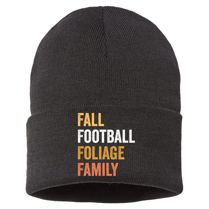 Football Season Fall Football Foliage Family Sustainable Knit Beanie