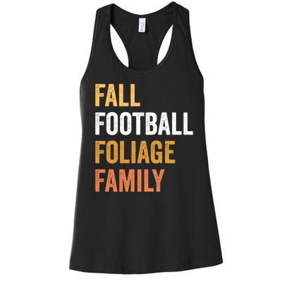 Football Season Fall Football Foliage Family Women's Racerback Tank