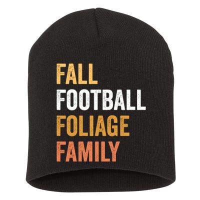 Football Season Fall Football Foliage Family Short Acrylic Beanie