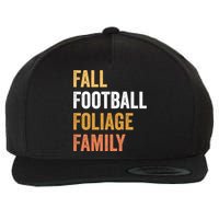 Football Season Fall Football Foliage Family Wool Snapback Cap