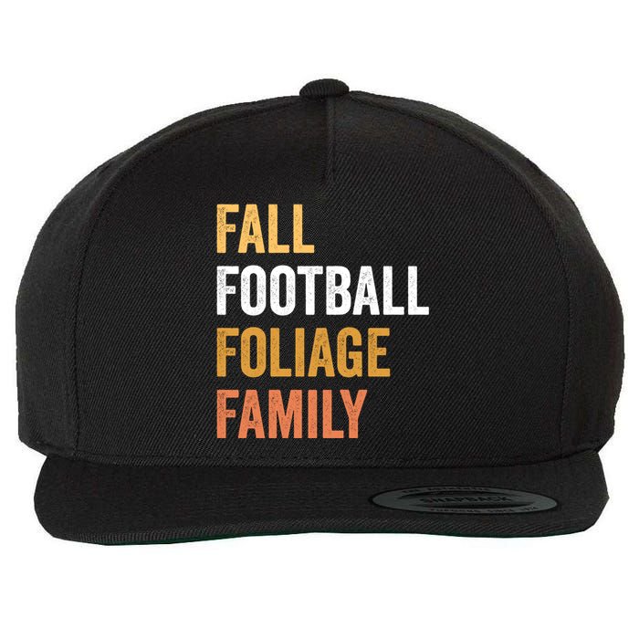 Football Season Fall Football Foliage Family Wool Snapback Cap