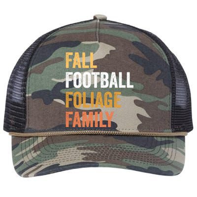 Football Season Fall Football Foliage Family Retro Rope Trucker Hat Cap