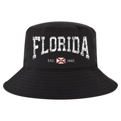 Florida State Flag Distressed Cool Comfort Performance Bucket Hat