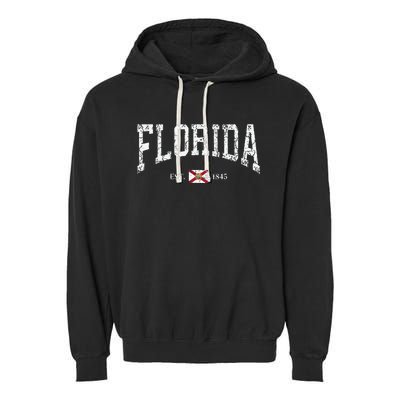 Florida State Flag Distressed Garment-Dyed Fleece Hoodie