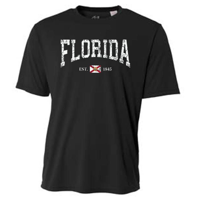 Florida State Flag Distressed Cooling Performance Crew T-Shirt