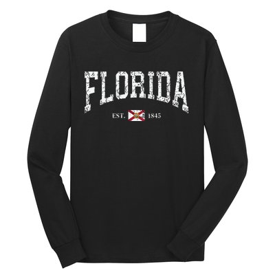 Florida State Flag Distressed Long Sleeve Shirt