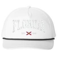 Florida State Flag Distressed Snapback Five-Panel Rope Hat