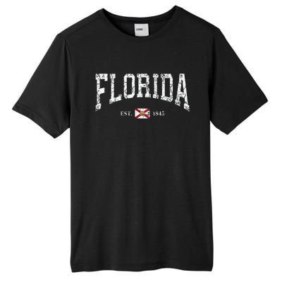 Florida State Flag Distressed Tall Fusion ChromaSoft Performance T-Shirt