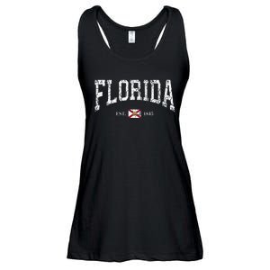 Florida State Flag Distressed Ladies Essential Flowy Tank