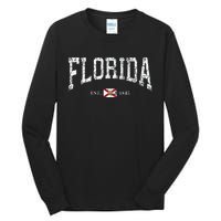 Florida State Flag Distressed Tall Long Sleeve T-Shirt