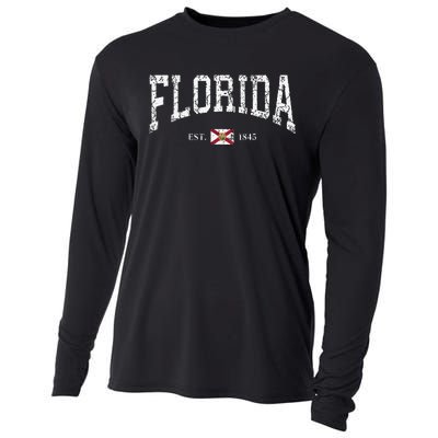 Florida State Flag Distressed Cooling Performance Long Sleeve Crew