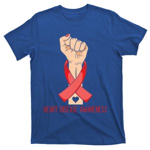 Fist Support Family Red Heart Disease Awareness Month Ribbon Gift T-Shirt