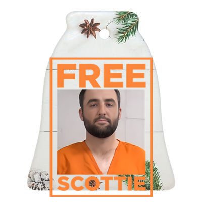 Free Scottie Free Scottie Scheffler Ceramic Bell Ornament