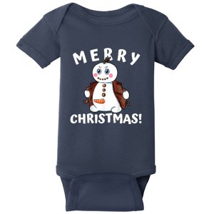 Flashing Snowman Funny Winter Carrot Baby Bodysuit