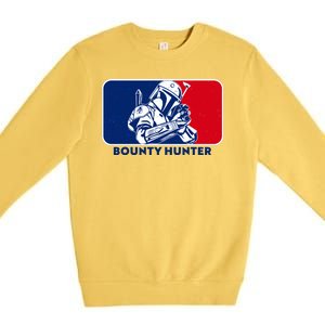 Funny Sci Fi Bounty Hunter Sports Logo Premium Crewneck Sweatshirt