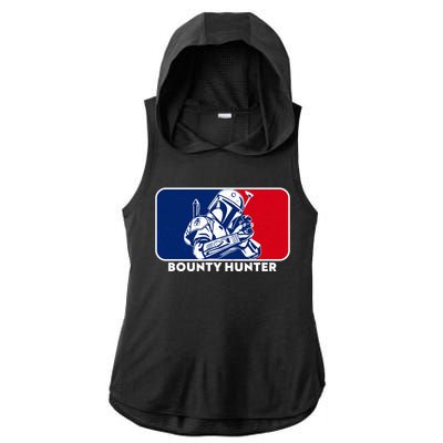 Funny Sci Fi Bounty Hunter Sports Logo Ladies PosiCharge Tri-Blend Wicking Draft Hoodie Tank