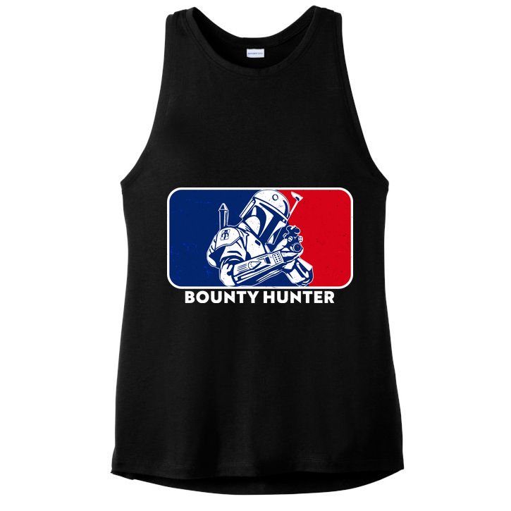 Funny Sci Fi Bounty Hunter Sports Logo Ladies PosiCharge Tri-Blend Wicking Tank
