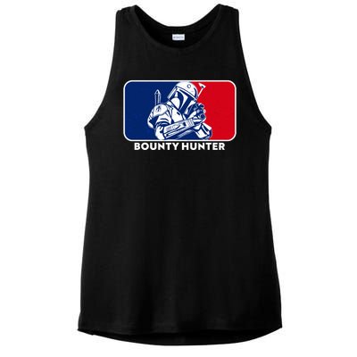 Funny Sci Fi Bounty Hunter Sports Logo Ladies PosiCharge Tri-Blend Wicking Tank