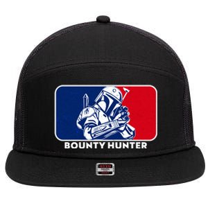 Funny Sci Fi Bounty Hunter Sports Logo 7 Panel Mesh Trucker Snapback Hat