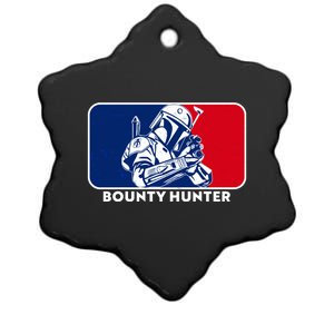 Funny Sci Fi Bounty Hunter Sports Logo Ceramic Star Ornament