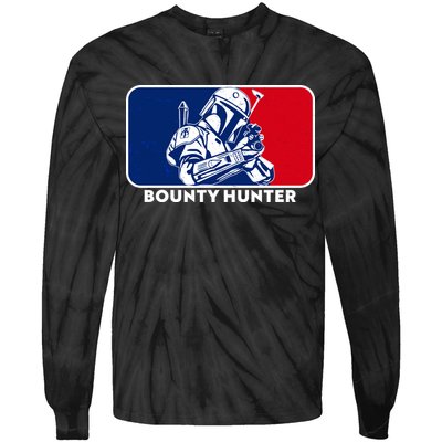 Funny Sci Fi Bounty Hunter Sports Logo Tie-Dye Long Sleeve Shirt