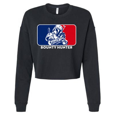 Funny Sci Fi Bounty Hunter Sports Logo Cropped Pullover Crew