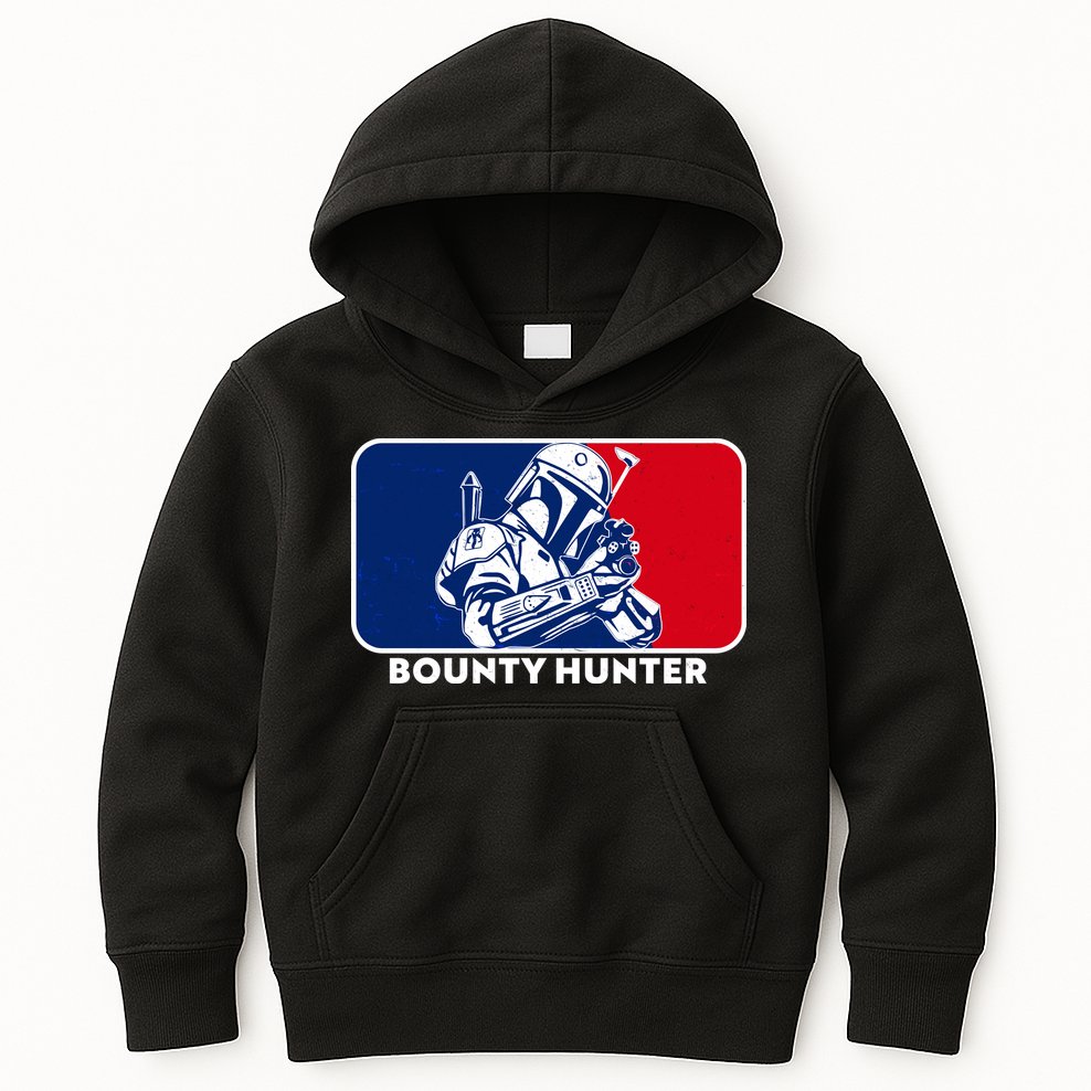 Funny Sci Fi Bounty Hunter Sports Logo Kids Hoodie