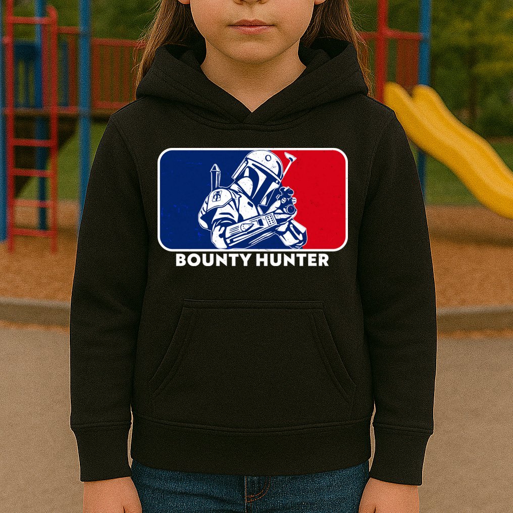 Funny Sci Fi Bounty Hunter Sports Logo Kids Hoodie