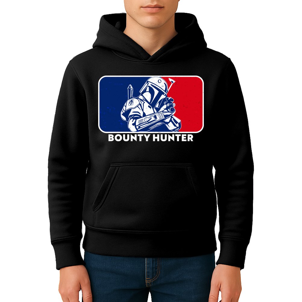 Funny Sci Fi Bounty Hunter Sports Logo Kids Hoodie