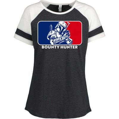 Funny Sci Fi Bounty Hunter Sports Logo Enza Ladies Jersey Colorblock Tee