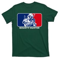 Funny Sci Fi Bounty Hunter Sports Logo T-Shirt