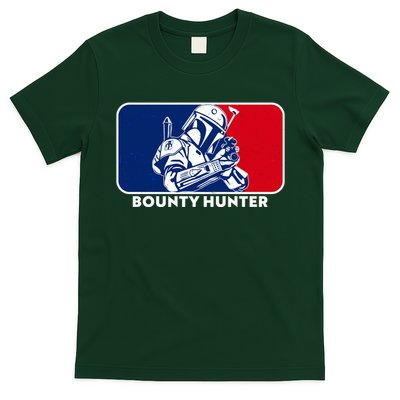 Funny Sci Fi Bounty Hunter Sports Logo T-Shirt