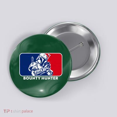 Funny Sci Fi Bounty Hunter Sports Logo Button