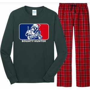 Funny Sci Fi Bounty Hunter Sports Logo Long Sleeve Pajama Set