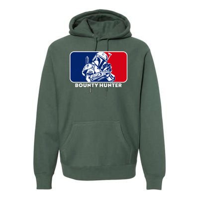 Funny Sci Fi Bounty Hunter Sports Logo Premium Hoodie