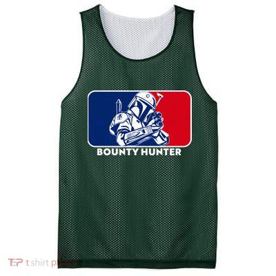 Funny Sci Fi Bounty Hunter Sports Logo Mesh Reversible Basketball Jersey Tank