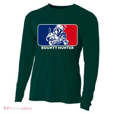 Funny Sci Fi Bounty Hunter Sports Logo Cooling Performance Long Sleeve Crew