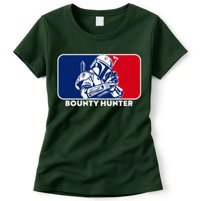 Funny Sci Fi Bounty Hunter Sports Logo Women's T-Shirt