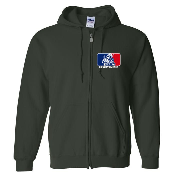 Funny Sci Fi Bounty Hunter Sports Logo Full Zip Hoodie