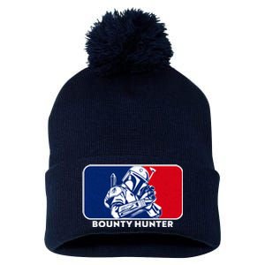 Funny Sci Fi Bounty Hunter Sports Logo Pom Pom 12in Knit Beanie