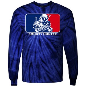 Funny Sci Fi Bounty Hunter Sports Logo Tie-Dye Long Sleeve Shirt