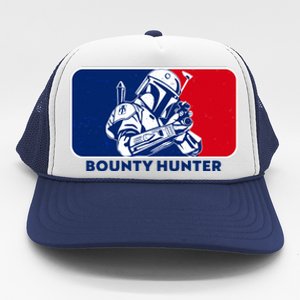 Funny Sci Fi Bounty Hunter Sports Logo Trucker Hat