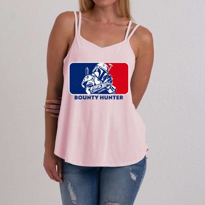 Funny Sci Fi Bounty Hunter Sports Logo Women's Strappy Tank