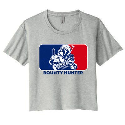 Funny Sci Fi Bounty Hunter Sports Logo Women's Crop Top Tee