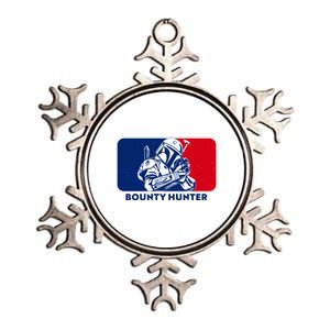 Funny Sci Fi Bounty Hunter Sports Logo Metallic Star Ornament